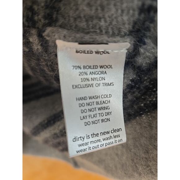 Horny Toad Cardigan/sweater Woman’s S Angora Wool Striped High Collar Grays - Picture 4 of 6